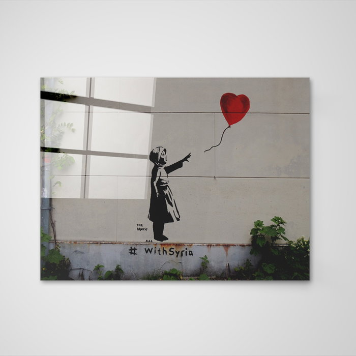 Wallity Cuadro Decorativo Banksy 45 x 65 cm en Vidrio Templado